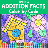 Addition Color-by-Code - Color by Number - Spring