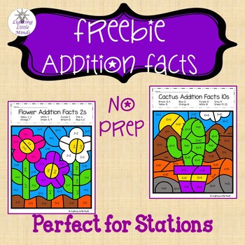 Preview of Freebie Addition Color By Number - Basic Addition Facts