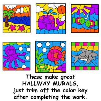 Download Addition Color by Number Math Mystery Pictures Ocean Theme ...