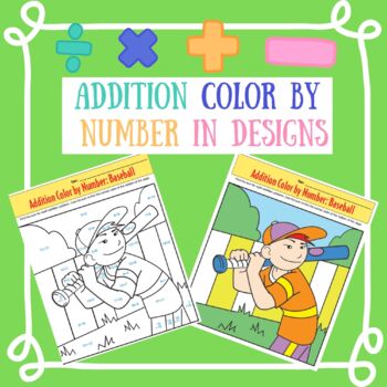 Preview of Addition Color by Number in designs