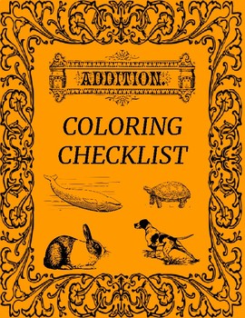 Preview of Addition Coloring Checklist