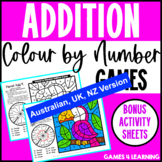 Addition Colour by Number Games for Addition to 20 [AU UK 