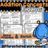 Addition Concepts First Grade Math Worksheets