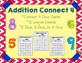 Addition Connect 4 - Dice Game - Math Facts Practice - Mat