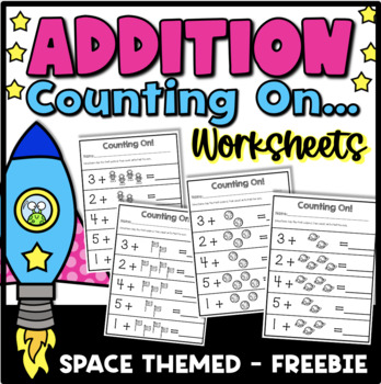 Preview of Addition Counting On Space Themed Freebie