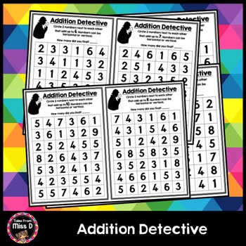 Addition Detective by Tales From Miss D | Teachers Pay Teachers