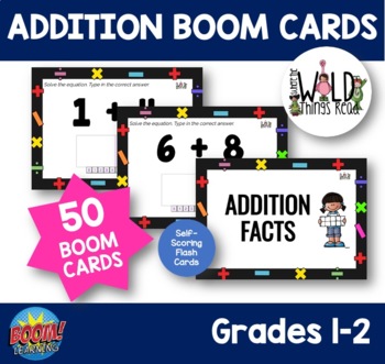 Preview of Addition BOOM Cards: Addends less than 10