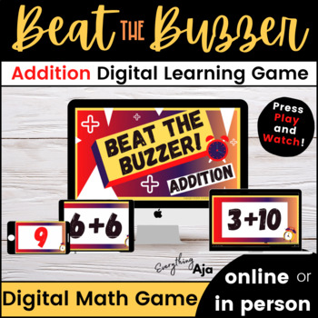 Preview of Addition Digital Online Learning Game: Beat the Buzzer *BEST SELLER*