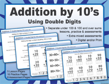 Addition | Double Digits by 10s by Tinkering Tadpole | TpT