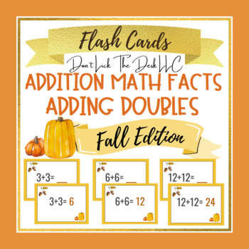 Preview of Addition Doubles Flashcards for Google Slides™ | Fall Edition