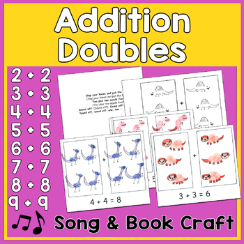 Preview of Addition Doubles Song & Book Craft - Heidi Songs