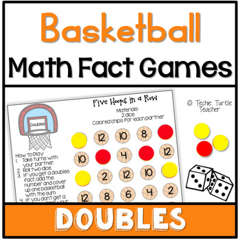 Preview of Addition Doubles Strategy Basketball Themed Math Fact Games: Partner Centers