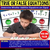 Addition Equations with Sums Up To 20 Task Box Filler for 