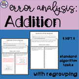 Addition Error Analysis: Standard Algorithm {CCSS 4.NBT.4}