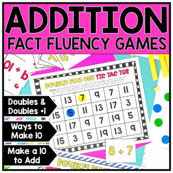 Preview of Addition Fact Fluency Doubles Facts | Ways to Make 10 | Bridges to 10 | Bundle