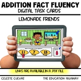 Addition Fact Fluency Lemonade Friends Digital Task Cards