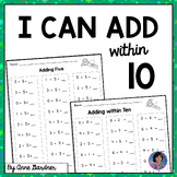 Addition Fact Fluency Practice Worksheets within 10