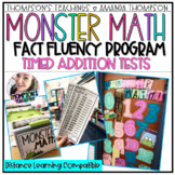 Addition Fact Fluency Tests - Monster Math - Math Fact Flu