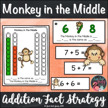 Preview of Addition Fact Strategy Monkey in the Middle Resource