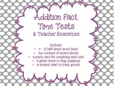 Addition Fact Time Tests & Teacher Resources {Common Core 