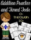 Addition Facts Fluency to 10 Practice Pages and Tests