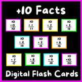 Addition Facts +10 Digital Flash Cards | Google Slides