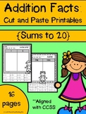 Addition Facts: Cut and Paste Printables {Sums to 20}