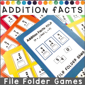 Acorn Addition to 12 Math File Folder Game Center First Second Grade 