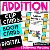 Addition Facts Fluency Practice - Math Boom Cards, Clip Ca