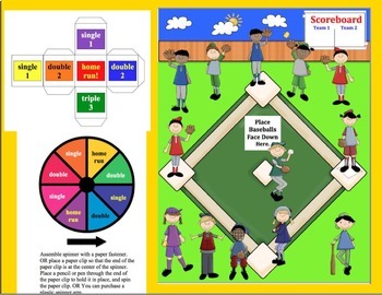 baseball math addition facts centers activities 4 ways to play