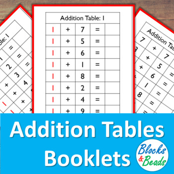 Preview of Montessori: Addition Tables Booklets