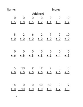 Preview of Addition Facts Practice