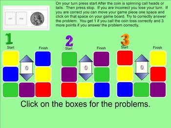 Preview of Addition Facts Smartboard Game
