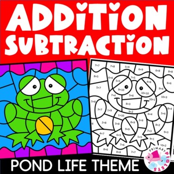 Download Spring Summer Color by Number Addition Subtraction Pond ...