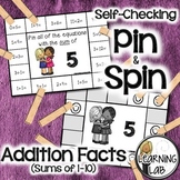 Addition Facts (Sums of 1-10) - Self-Checking Math Centers