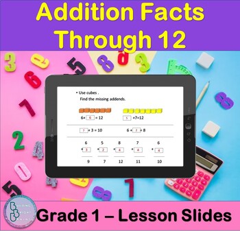 Preview of Addition Facts Through 12 | PowerPoint Lesson Slides for First Grade