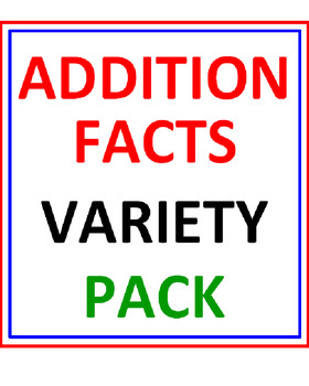 Preview of Addition Facts Variety Pack (10 Worksheets)