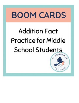 Preview of Addition Facts for Older Students *BOOM CARDS*