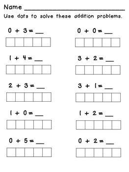 Addition Facts to 10 Q-Tip Painting Pages- Kindergarten Math Common Core