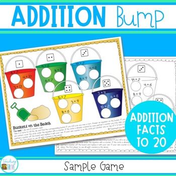 Preview of Addition Facts to 20 - Bump game freebie