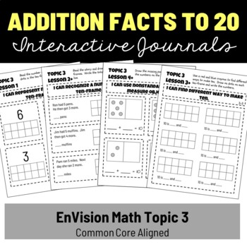 Preview of Addition Facts to 20 EnVision Math Topic 3 Interactive Journal/Notebook