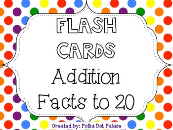 Addition Flashcards To 20 Worksheets Teaching Resources Tpt