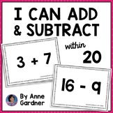 Addition & Subtraction Facts to 20 Flashcards: 1st & 2nd G