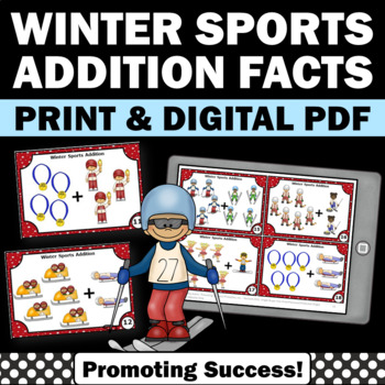 Preview of Winter Math Games Addition to 10 with Pictures Special Education Activities