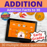Addition Facts to 30 Boom Cards Halloween Theme