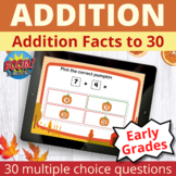 Addition Facts to 30 Boom Cards for Distance Learning
