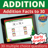 Addition Facts to 30 Boom Cards for Distance Learning Christmas