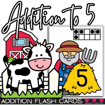 Preview of Addition Facts within 5 Flash Cards {Set 2}