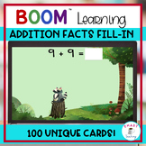 Addition Fill In Math Facts BOOM 100 Cards Woodland Scenes