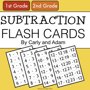 Preview of Subtraction Flash Cards